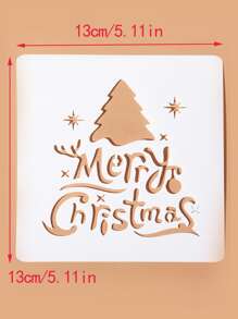 1pc Random Christmas Painting Template - White - View 8
