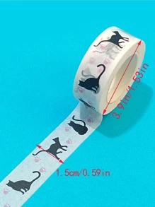 1卷貓樣式和紙膠帶 - 彩色 - 查看 2