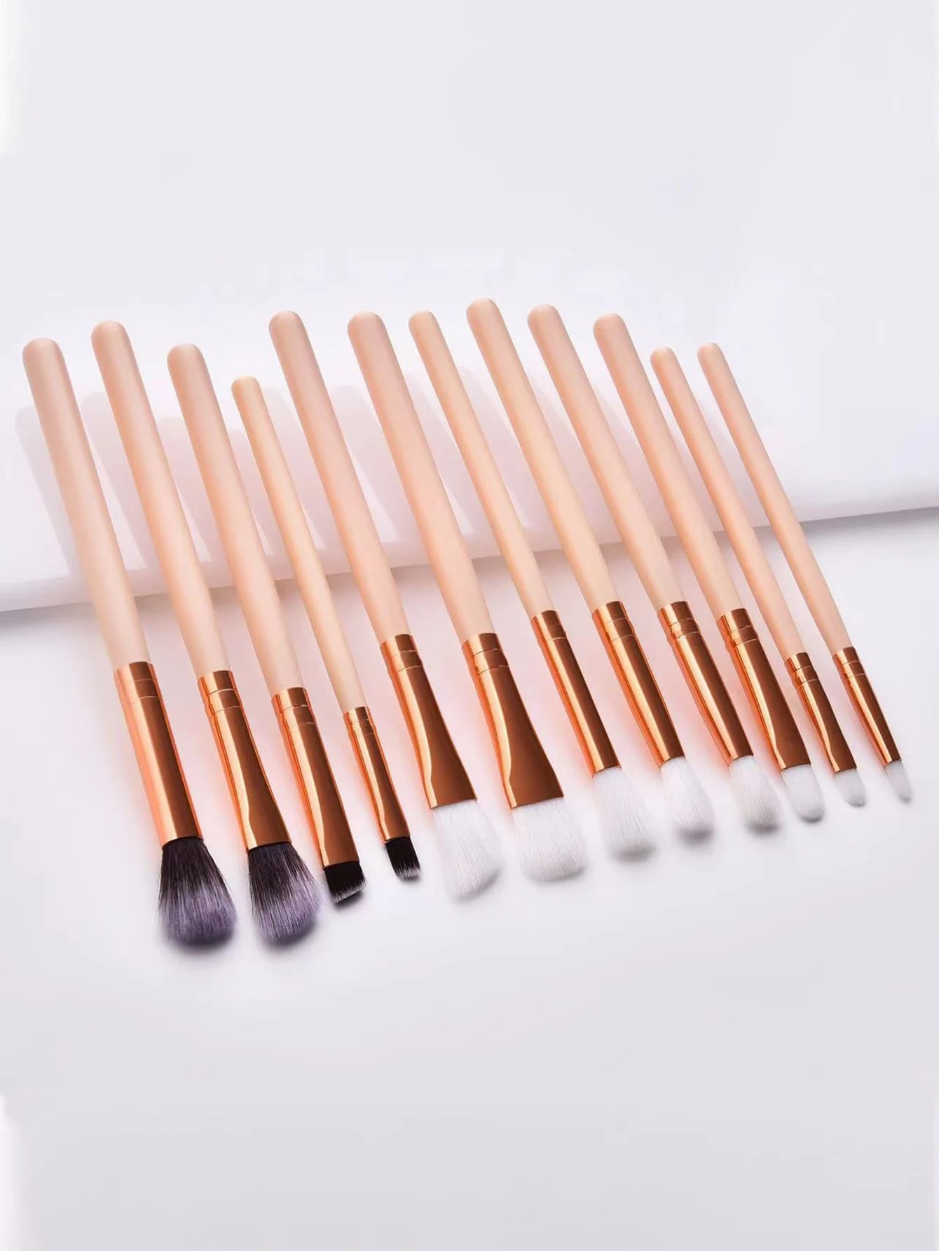 12pcs Two Tone Wooden Eye Makeup Brush Set,Brush Set,Makeup Brush Kit,Make Up Brush Set,Make Up Set Complete,Makeup Brush Set,Complete Makeup Kit,Brush Kit,Brushes Makeup Set,Makeup Gift Set,Set - Baby Pink - View 1