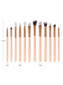 12pcs Two Tone Wooden Eye Makeup Brush Set,Brush Set,Makeup Brush Kit,Make Up Brush Set,Make Up Set Complete,Makeup Brush Set,Complete Makeup Kit,Brush Kit,Brushes Makeup Set,Makeup Gift Set,Set - Baby Pink - View 4