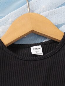 小女童格紋印花繫腰帶洋裝