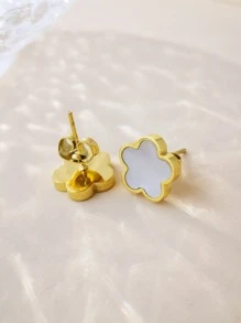 花耳釘 - 金黃色 - 查看 2