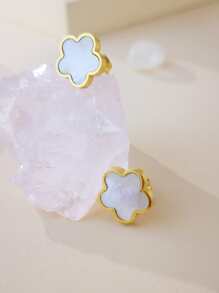 花耳釘 - 金黃色 - 查看 3