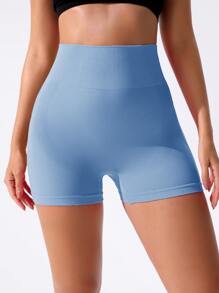 Easithlete Wide Waistband Sports Shorts Blue Shorts - Baby Blue - View 2