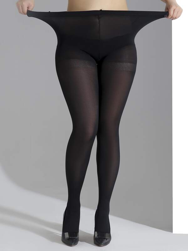 Solid Plus Sheer Tights SHEIN UK