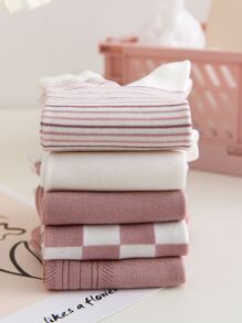 5pairs Striped Pattern Ankle Socks - Multicolor - View 3