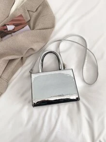 Túi đeo chéo Nữ Có thể điều chỉnh được Đôi tay cầm Giải trí - Bạc - Xem 3