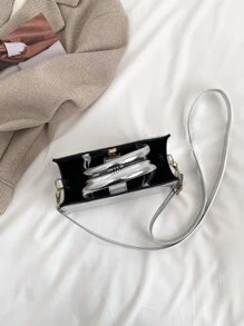 Túi đeo chéo Nữ Có thể điều chỉnh được Đôi tay cầm Giải trí - Bạc - Xem 5