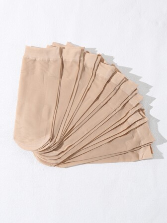 10pairs Solid Crew Socks