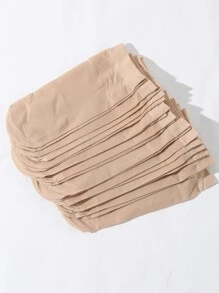 10pairs Solid Crew Socks, Fall Socks - Bronze - View 3