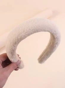 Solid Fuzzy Headband - Dusty Pink - View 2