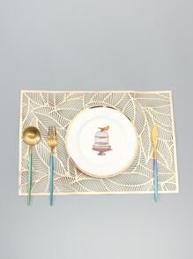 2pcs Leaf Hollow Placemat - Gold - View 2