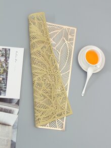 2pcs Leaf Hollow Placemat - Gold - View 4