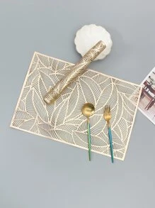 2pcs Leaf Hollow Placemat - Gold - View 5