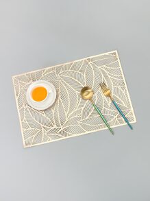 2pcs Leaf Hollow Placemat - Gold - View 7