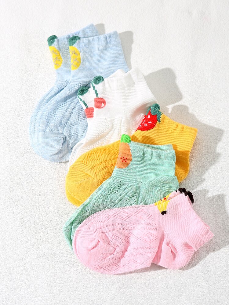 זוגות פעוטות בנות מצוירות גרבי צוות חמודים - ריבוי צבעים - ראה 3