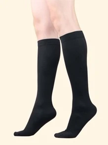 Men Solid Sports Socks - Black - View 1