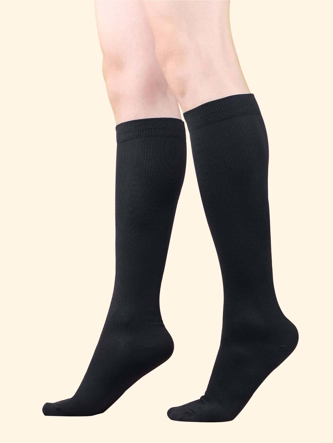 Men Solid Sports Socks - Black - View 1