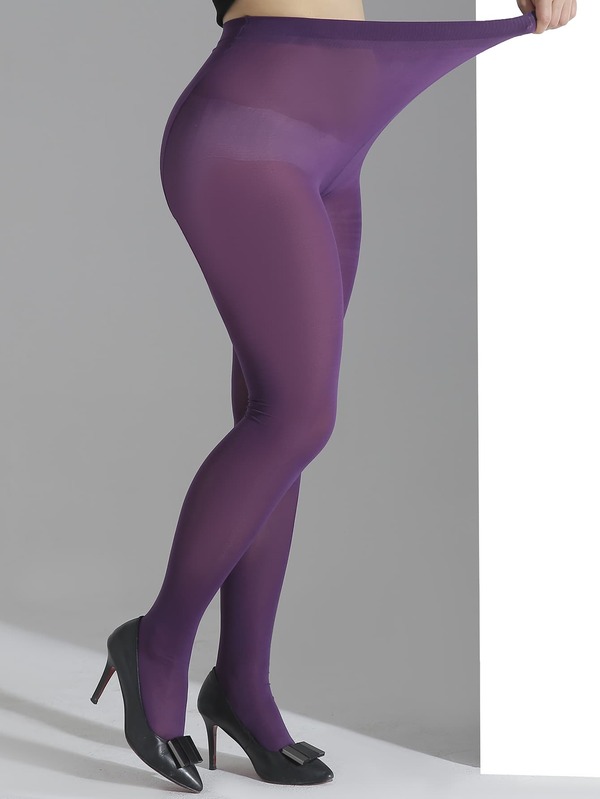 Solid Plus Sheer Tights SHEIN USA