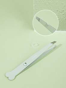 1pc Stainless Steel Eyebrow Tweezer - Green - View 3