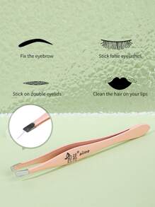 RAFA 專業眉毛拔鑷子,1入組不銹鋼粉色傾斜鑷子多功能鑷子,適合女士和男士 - 粉色 - 查看 2