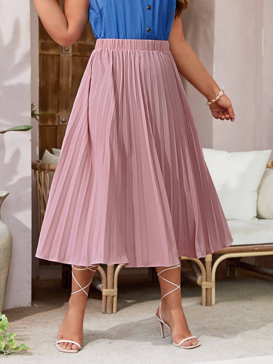 SHEIN Clasi 1 pieza Falda fruncido unicolor