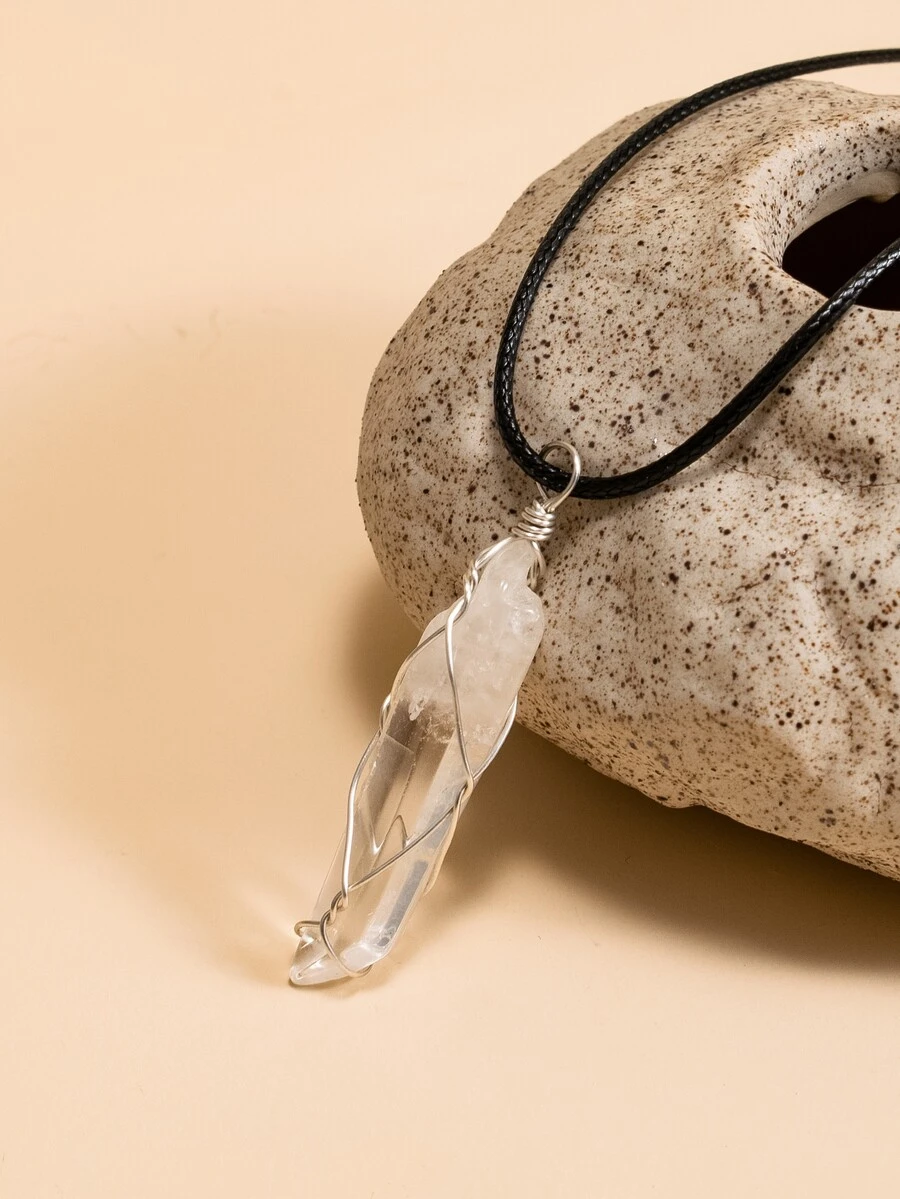 Collar colgante geométrico - Blanco - Ver 1