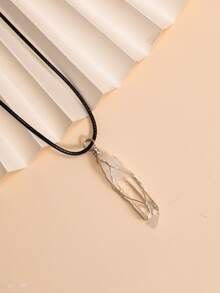 Collar colgante geométrico - Blanco - Ver 2