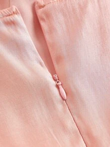 SHEIN MOD Solid Knot Front Cami Dress - Coral Pink - View 4