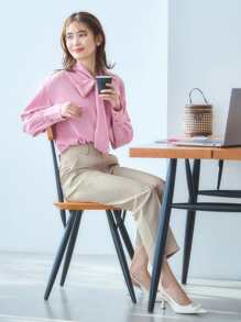 DAZY Solid Slant Pocket Suit Trousers - White - View 12