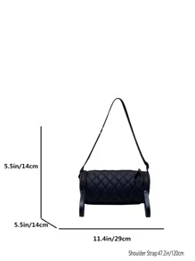 Mini Quilted Chi tiết Bucket Bag Túi đi học dành cho sinh viên tốt nghiệp, cô gái tuổi teen, sinh viên năm nhất, sinh viên năm hai, trung học cơ sở và trung học phổ thông, đại học và trung học phổ thông, hoàn hảo cho hoạt động ngoài trời, du lịch và quay lại trường học - màu đen - Xem 7