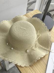 Bow Decor Straw Hat
