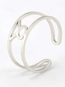 Constellation Symbol Decor Cuff Ring - Silver - View 2