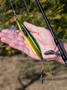 GOTURE 1pc Móc hỗ trợ phát sáng chậm Pitch Jigs đôi - màu xanh lá - Xem 2