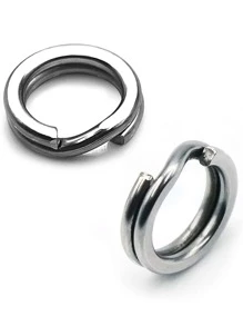 100入組釣魚開口環路亞環終端釣具 - 銀色 - 查看 1