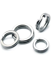 100入組釣魚開口環路亞環終端釣具 - 銀色 - 查看 2