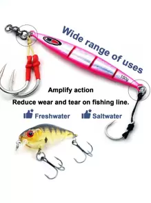 100入組釣魚開口環路亞環終端釣具 - 銀色 - 查看 3