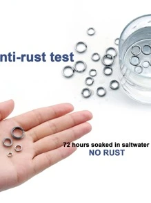 100入組釣魚開口環路亞環終端釣具 - 銀色 - 查看 4