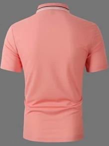 Manfinity Homme 男士條紋飾邊POLO衫