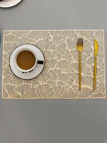 1入組鏤空銀杏葉餐墊 - 金色 - 查看 1