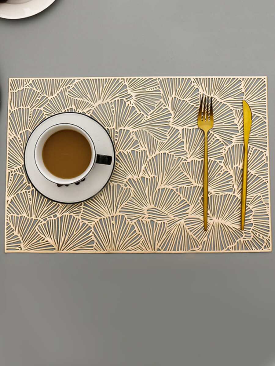 1入組鏤空銀杏葉餐墊 - 金色 - 查看 1