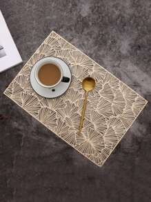 1入組鏤空銀杏葉餐墊 - 金色 - 查看 2