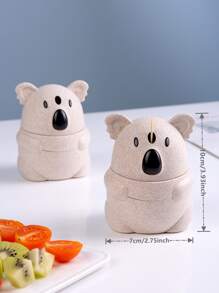 1pc Koala Design Toothpick Holder - Beige - View 2