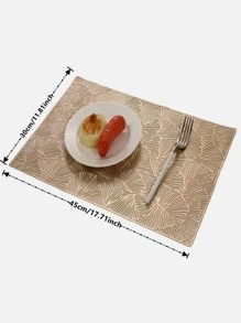 1入組鏤空銀杏葉餐墊 - 金色 - 查看 4