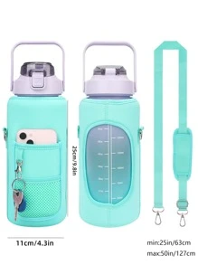 1 件 2000ml/64oz 亚克力瓶盖（不含水瓶）、口袋细节、厨房用玻璃杯套，适合运动和户外活动 - 青碧色 - 查看 5