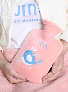 1入組熱水袋帶卡通毛絨套