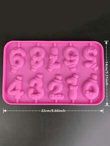 1pc DIY Number Lollipop Mold - Pink - View 2
