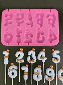 1pc DIY Number Lollipop Mold - Pink - View 4