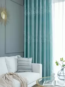 1pc Tree Pattern Blackout Curtain, Modern Polyester Single Panel Blackout Curtain For Home