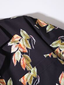 Manfinity Men Plants Print Shirt Without Tee - Black - View 3